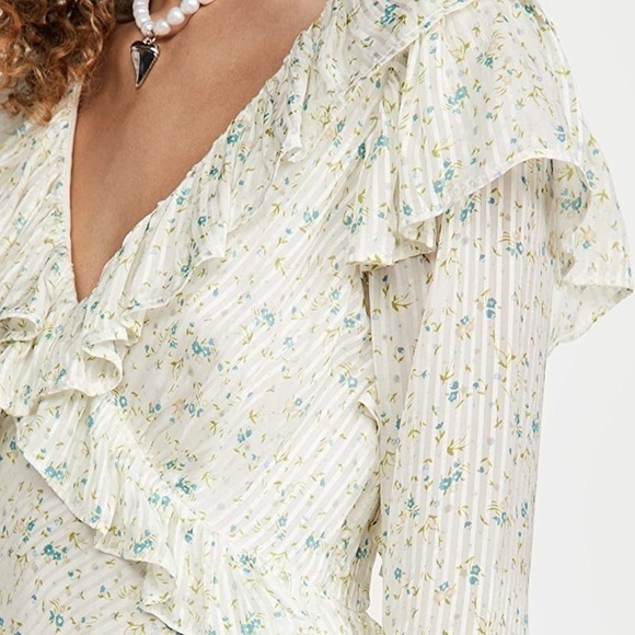 FREE People Sweetest Thing Floral Ruffle Satin Mini Dress - Picture 3 of 12